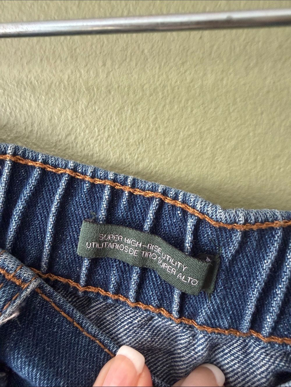 Wild Fable Super High Rise Utility Denim Shorts Sz 14 - Picture 3 of 5